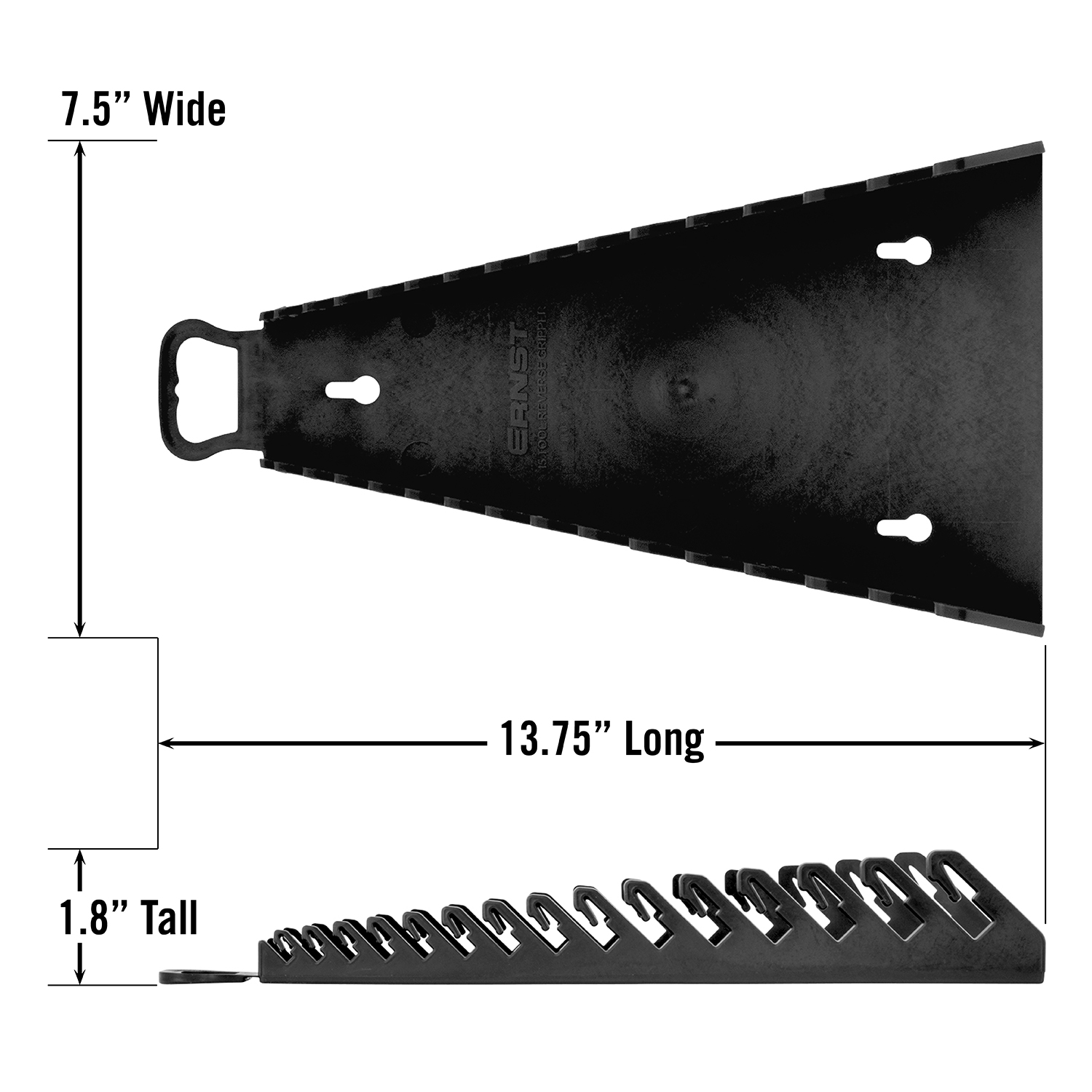 Ernst Manufacturing Gripper Reverse Wrench Organizer 15 Tool Black 5189-Blk 